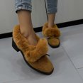 thumbnail image 3 of NECHOLOGY Botas Mujer Adulto Femenino Zapatos Botines mujer Botas de tobillo de tacón grueso con decoración de de gamuza sólida de felpa de invierno a la moda para mujer (Brown, 8), 3 of 7