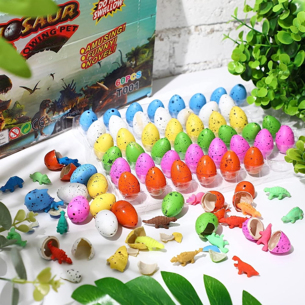 60 piece colorful dinosaur egg set