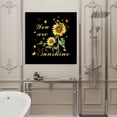 thumbnail image 5 of Yellow Sunflowers Framed Canvas Wall Art, You Are My Sunshine Butterflies Black Background Wall Art Painting for Living Room Bedroom Home Decor, 20”x20”, Office Artwork Print, 5 of 9