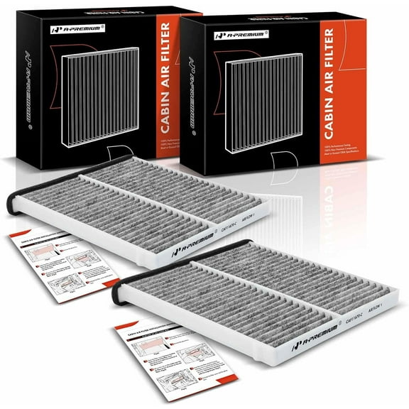 A-Premium 2-PC Cabin Air Filter with Activated Carbon Compatible with Mazda Vehicles - 3 2014-2018, 6 2014-2021, CX-5 2013-2022