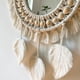 thumbnail image 2 of Beige,Espejo de pared con flecos de macramé bohemio y cuentas de madera, colgante de plumas, espejo redondo de arte de pared para dormitorio, pasillo, sala de estar, decoración del hogar, 2 of 5