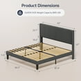 thumbnail image 2 of Asofer Queen Size Bed Frame with Upholstered Headboard, Modern Platform Design, Dark Gray, 2 of 9