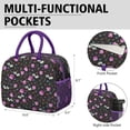 thumbnail image 6 of Lunch Bag Lunch Box for Women Reusable Insulated Lunch Cooler Bags,Large Capacity for Work Travel Picnic,Water-Resistant Pioneer Colorful Floral Lunch Tote Bag Gifts for Woman Mom Purple, 6 of 6