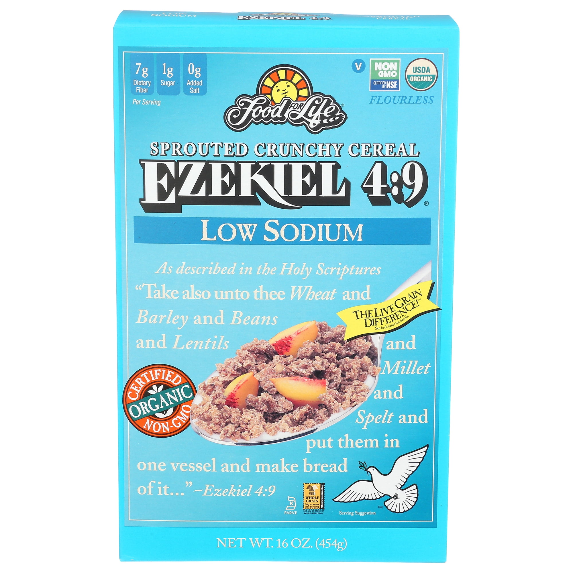 (Pack of 6), Food For Life Ezekiel 4:9 Crunchy Cereal, Low Sodium, 16 oz