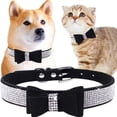 thumbnail image 5 of CSCHome Dog Collar Dazzling Sparkling Soft Leather with Diamond Dog Collars for Medium Collar Cat Puppy Collar, 5 of 5