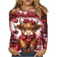 thumbnail image 5 of LIBRCLO Womens Shirts Long Sleeve Crewneck Pullover Tops, Valentines Casual Holiday Graphic T Shirts, 5 of 8