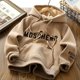 thumbnail image 1 of Sudadera con capucha gruesa con forro polar para niños, ropa informal de moda con letras bordadas, nuevo estilo, para mediana a grande, invierno, 2023, 1 of 5