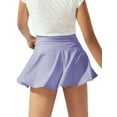thumbnail image 3 of Kids High Waist Solid Color Yoga Pants Girls Sport Tennis Skirt With Shorts, 3 of 3