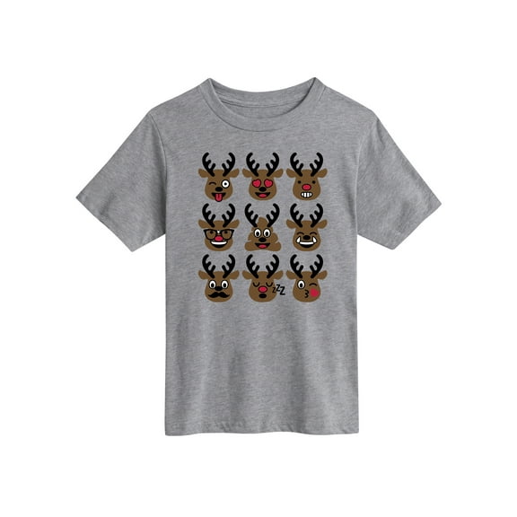 Instant Message - Reindeer Emoticons Short Sleeve Graphic T-Shirt