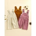 thumbnail image 3 of Douhoow Baby Boy Girl Overalls Summer Infant Suspender Pants Wide Leg Solid Color Corduroy Jumpsuits, 3 of 7