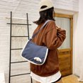 thumbnail image 4 of Bolsa cruzado de gran capacidad a la modade hombro para mujer con perro de pana (azul) Likrtyny Para Estrenar, 4 of 9