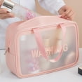 thumbnail image 3 of Happy Date Clear Cosmetics Bag Toiletry Bag, Large Clear Travel Bag for Toiletries, Waterproof & Draining Transparent Makeup Bag Tote Bag, Carry On Airport Airline Compliant Bag, 3 of 8
