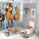 thumbnail image 1 of Spirit cabalgando libre-theme 4-Piece Shower Curtain Set with Rugs, Waterproof Bathroom Decor Set Includes Bath Mat, U-Shaped Rug, Toilet Lid Cover and Curtain with Hooks, 1 of 6