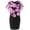 RD2, variant on Women's Casual Tennis Dress Fashion Rose Print Chiffon O Neck Ruffles Dress for Everyday Wear Red XXL