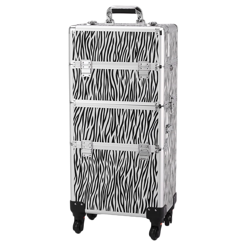 SEGMART Makeup Case, 14" x 9.5" x 28" Professional Rolling Aluminum