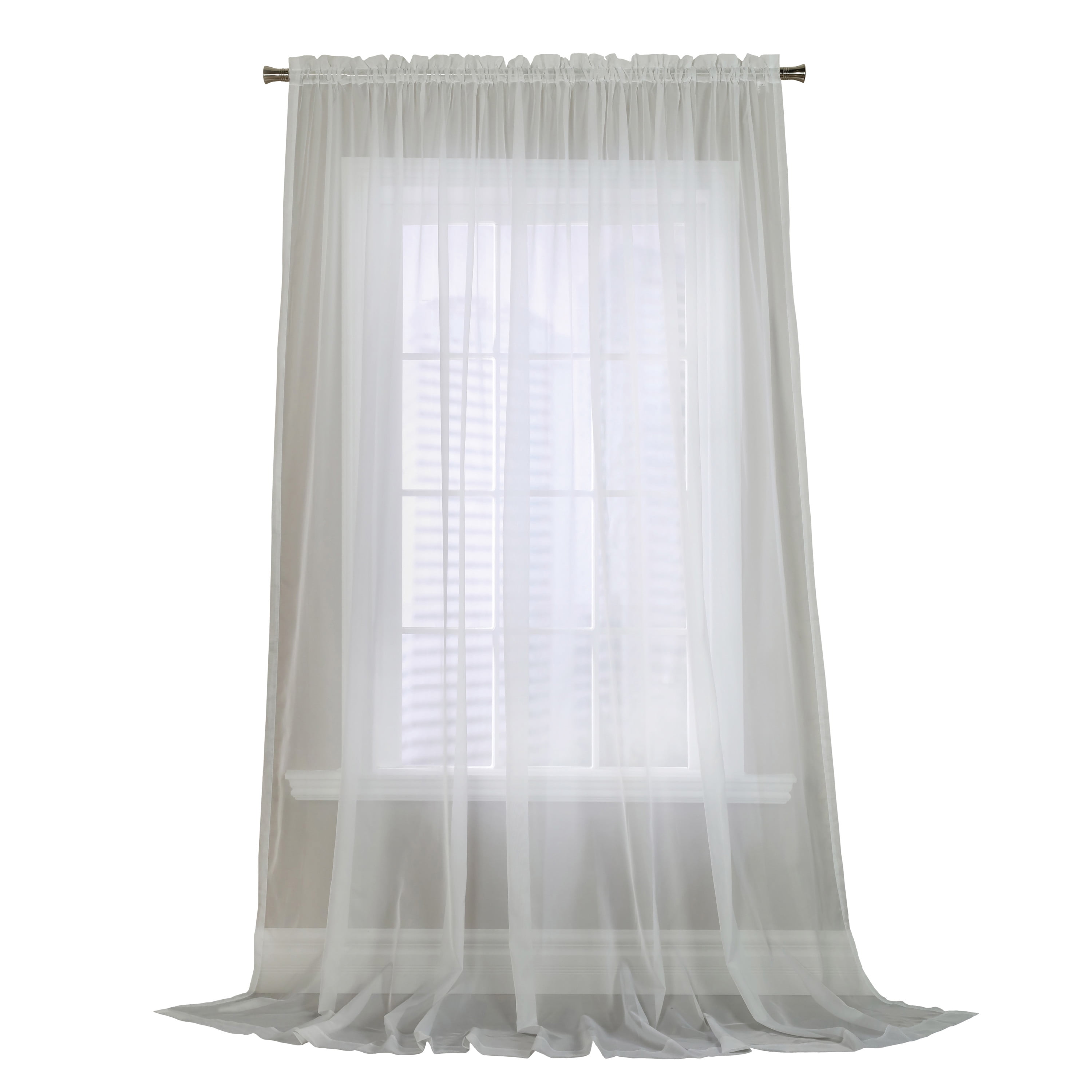 Rhythm Rod Pocket European Style High Curtain Voile 104" x 84" in White