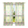 thumbnail image 6 of Yayeee Window Curtains Light Filtering 63"x42" Grommet Panel Pair Home Living Room Decor, Retro Beige Stars, 6 of 7