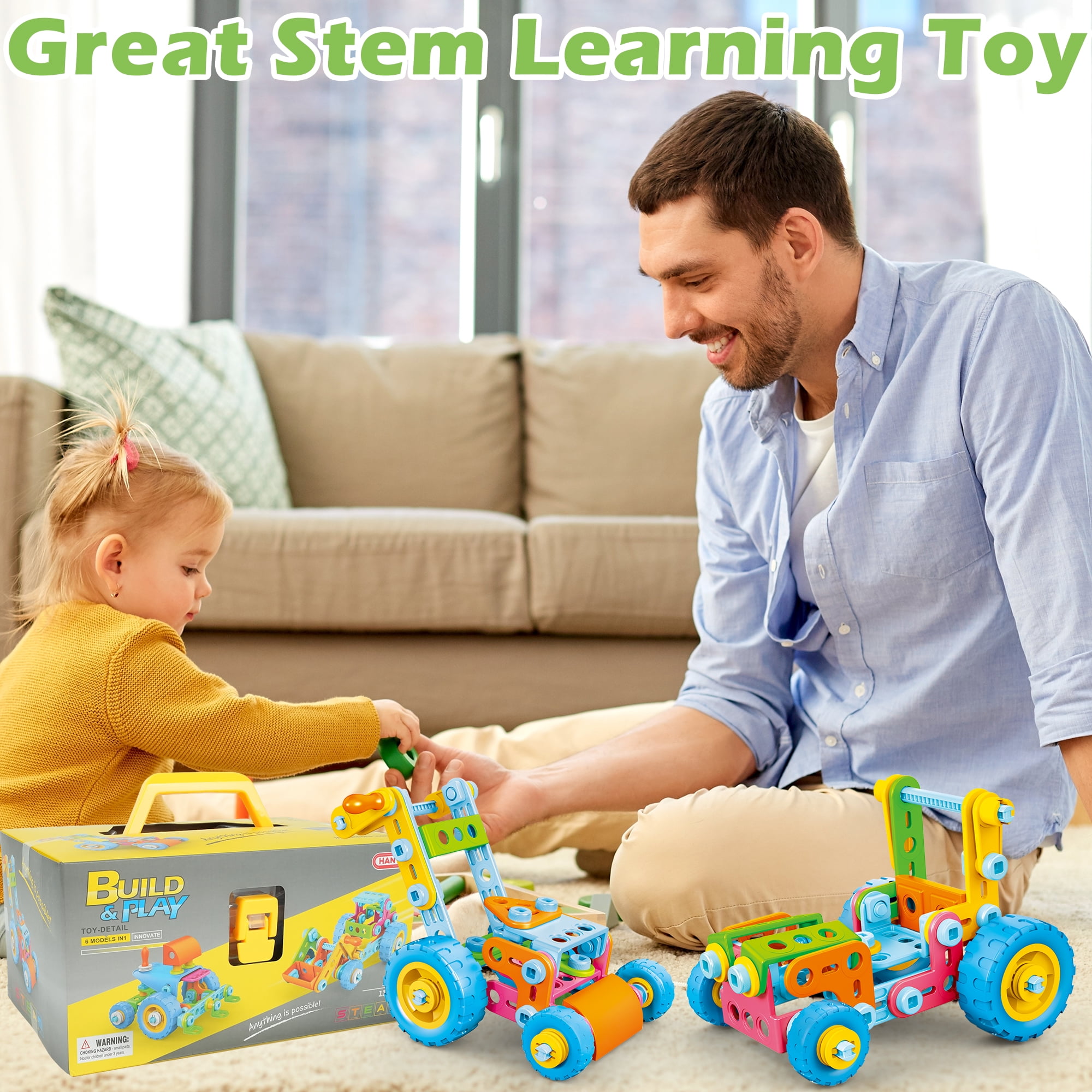 JBeeCtrl STEM Toys for 5 6 7 Year Old Boys Building Toys Blocks Kit Educational Toys Creative Learning Game Engineering Construction Set Christmas Birthday Gifts for 5 6 7 8 Year Old Boys