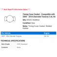 thumbnail image 2 of Timing Cover Gasket - Compatible with 2009 - 2010 Chevy Traverse 3.6L V6, 2 of 2