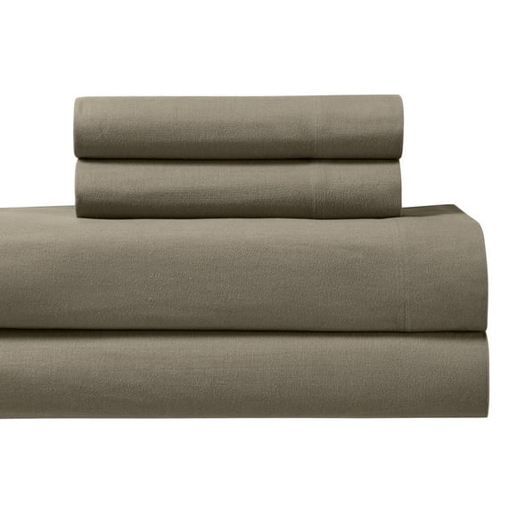 Royal Hotel Bedding Heavy Soft 100% Cotton Flannel Sheets, 4pc Bed Sheet Set, Deep Pocket, Thick, Heavy and Ultra Soft Cotton Flannel, Taupe, King