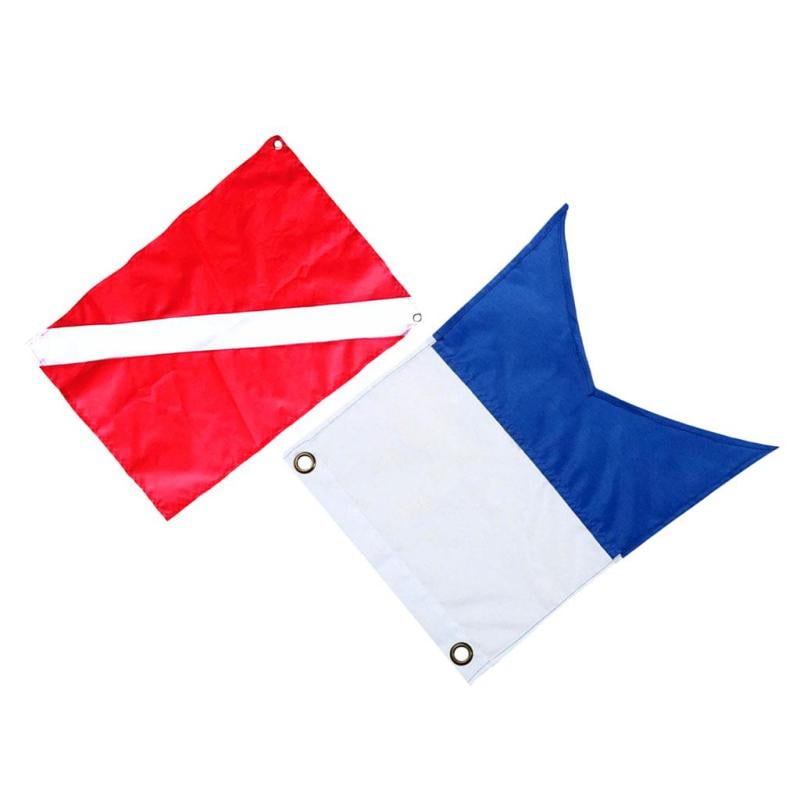 Scuba Dive Flag Marker Banner Red and Blue 2x Nylon Diver-Down Flag 