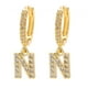 thumbnail image 2 of Xihbxyly Pendientes Delicados, Aros con Iniciales de Diamantes de Imitación Brillantes, Diseño de Letras Del Alfabeto Chapadas En Oro, Accesorio Elegante para Cualquier Atuendo, Ocasiones Especiales,, 2 of 2