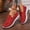 Red, variant on YOUYEDIAN Sneakers for Women Fashion Knit Mesh Breathable Casual Slip On Sport Soft Sneakers Versatile Flat Round Toe Walking Shoes