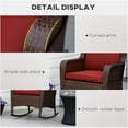 thumbnail image 5 of Outsunny Patio Wicker Rocking Chair, Outdoor PE Rattan Swing Chair w/ Soft Cushions for Garden, Patio, Lawn, Red, 5 of 9