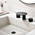 thumbnail image 3 of Deck Mounted Widespread Bathroom Sink Faucet, Three Hole Two Handles Waterfall Basin Faucet, 3 of 5