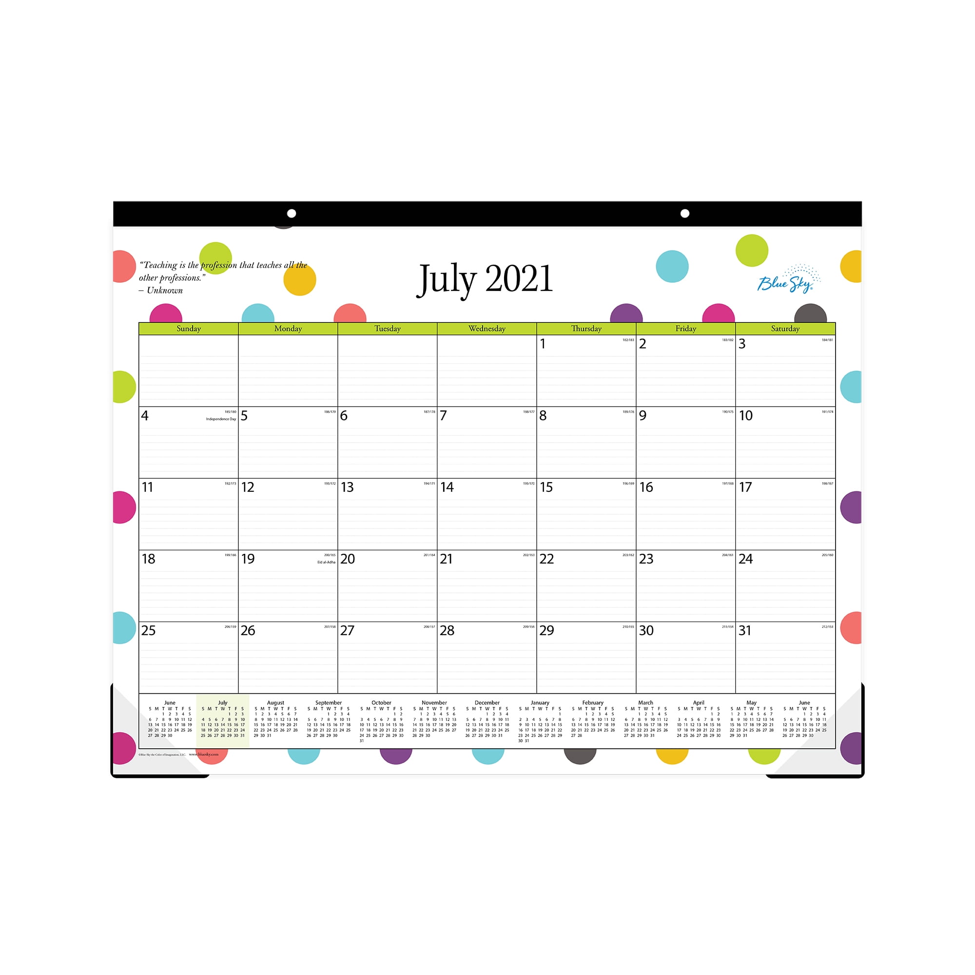 Blue Sky 21-22 Teacher Dots 22 X 17 Desk Pad Calendar - Walmart.com