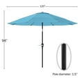 Pure Garden 10ft Patio Umbrella With Auto Tilt And Vented Canopy Blue 4175