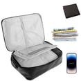 thumbnail image 3 of Grusce Fireproof Document Bag Waterproof 3 Layers Document Organizer with Lock Safe File Storage Case Portable File Organizer Multifunctional Document Safe for Document File Laptop Cash Certificate, 3 of 8
