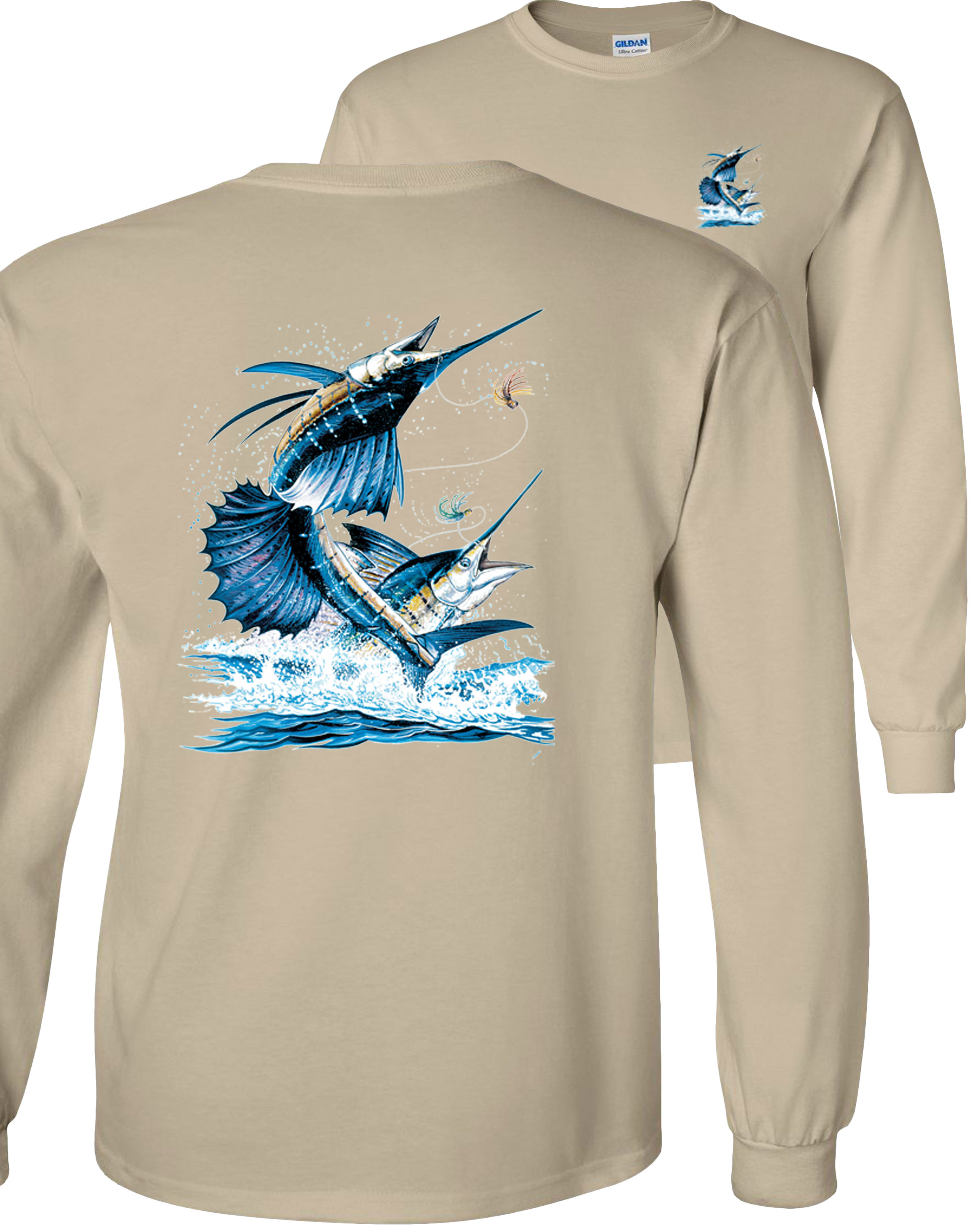 Fair Game Two Sailfish Fishing Long Sleeve TShirt
