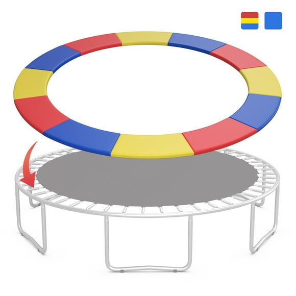 Gymax 8FT Trampoline Remplacement Tampon de Sécurité Universelle Trampoline Couverture Multicolore