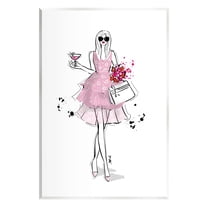 Stupell Industries Glam Fashion Party Girl Graphic Art Unframed Art Print Wall Art, Design by Alison Petrie