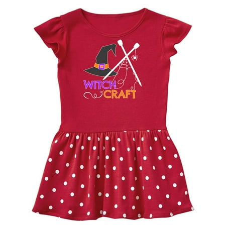 

Inktastic Witch Craft with Knitting Needles and Witch Hat Gift Toddler Girl Dress