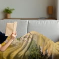 thumbnail image 3 of Landscape Soft Flannel Fleece Blanket, Oil Painting Acrylic Like Image Flower Petal Falls down near River with Girl Art, Cozy Plush for Indoor and Outdoor Use, 70" x 90", Multicolor, by Ambesonne, 3 of 5
