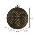 thumbnail image 2 of Vickerman 2.75" Gunmetal Durian Glitter Ball Ornament, 12 per Bag, 2 of 2