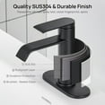 thumbnail image 4 of Black Bathroom Faucet 1 Hole - Faucet for Bathroom Sink with Metal Pop-up Drain, Supply Lines and Deck, Waterfall Bathroom Faucet Single Handle Modern Bathroom Sink Faucet, 4 of 18