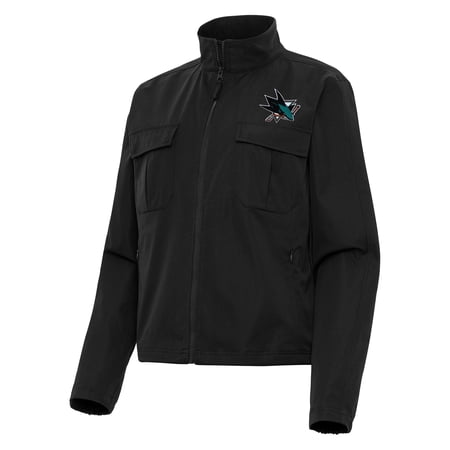 Women s Antigua Black San Jose Sharks Even Par Full-Zip Jacket