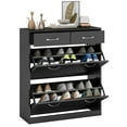 thumbnail image 1 of HOMCOM Entryway Shoe Cabinet with 2 Flip Drawers for 12 Pairs of Shoes, 1 of 10