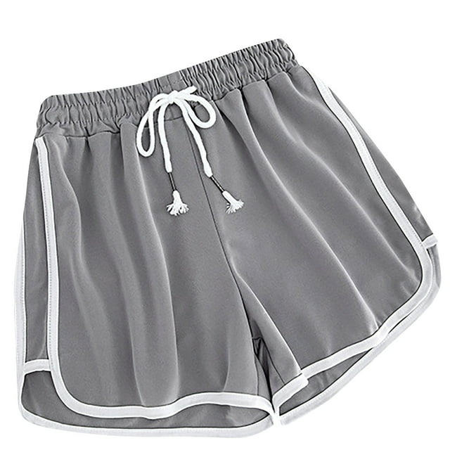 aidice Running Shorts for Women Summer Casual Loose Drawstring Elastic Waisted Ruched Athletic Shorts