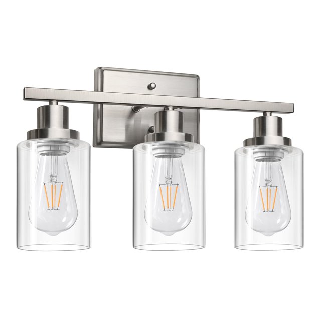 Luz para Tocador de Baño Ascher de 3 Luces Níquel Cepillado 120V