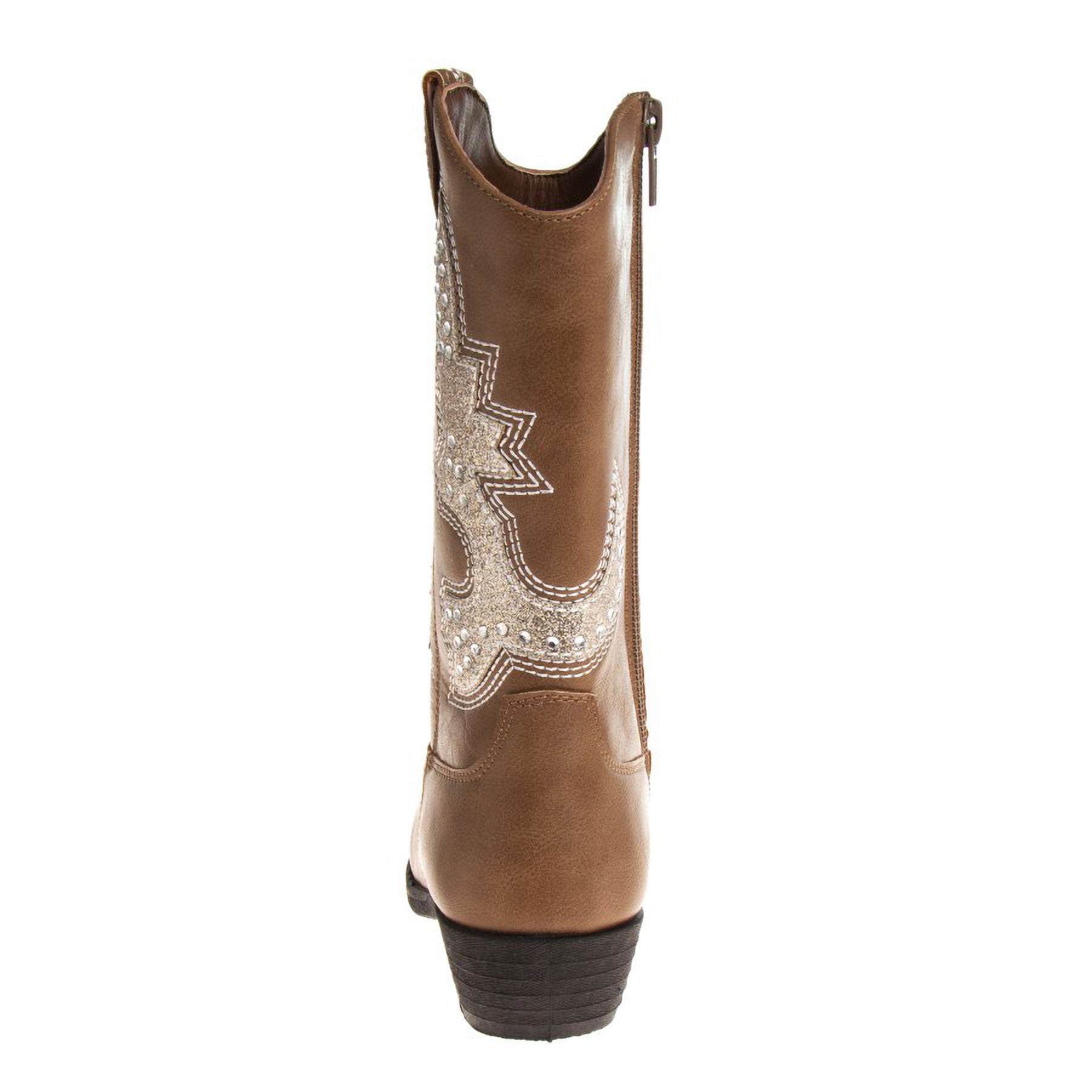 Kensie Girl Zip-up Low Heel Faux Leather Cowgirl Boots