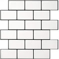 thumbnail image 1 of ZHAOCHENG Azulejos adhesivos para pared de baño, más grueso, estantería adhesiva para cocina, versión más adhesiva, blanco, negro sellado, 1 of 4