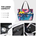 thumbnail image 3 of Pofeuu Colorful Donut Print Beach Bag,Waterproof Sandproof Beach Tote Bag, Large Capacity Foldable Beach Bags for Women, 3 of 7