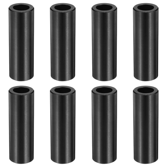 Uxcell 8pcs M8 Metal Spacers, M8 IDx1/2" ODx1 1/2" Length Aluminium Spacer Round Unthreaded Standoff Bushing Plain Finish for Screw Bolts, Black