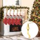 thumbnail image 2 of Soporte para medias navideñas para repisa de chimenea, soporte para medias navideñas de metal de bronce brillante para repisa de chimenea, decoraciones navideñas, 2 of 5