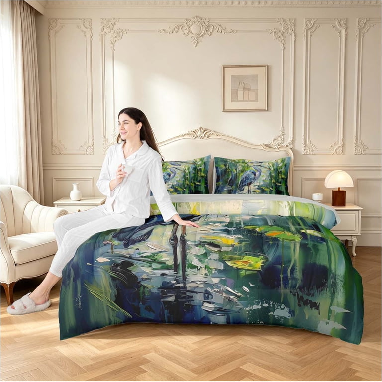 Graceiful Erosebridal Boho Heron Bird 7-Piece Twin Bedding,Graceful Animals ...