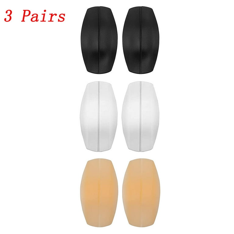 Chok 3Pairs Silicone Bra Strap Cushion Non-slip Pliable Holder comfort  shoulder pad protectors no pain no dents(White + Black + Skin Tone)